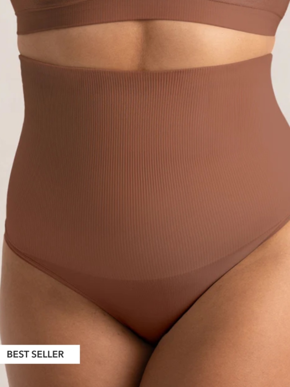 Shapermint Essentials All Day High-Waisted Shaper Thong Sz 2XL in Latte